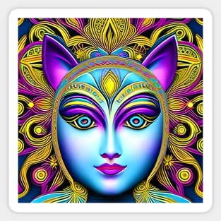Catgirl DMTfied (4) - Trippy Psychedelic Art Sticker